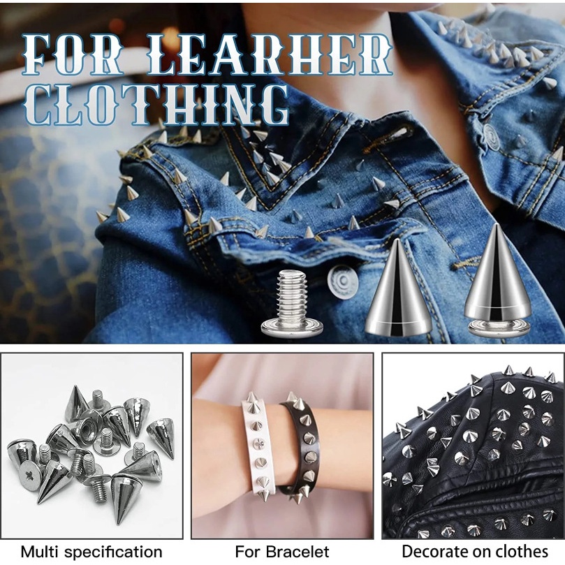 Phụ Kiện Trang Trí Mũ / Thắt Lưng Túi Xách Đa Năng Hình Nón / Đinh Tán punk / rock punk Bằng Kim Loại Thời Trang diy
