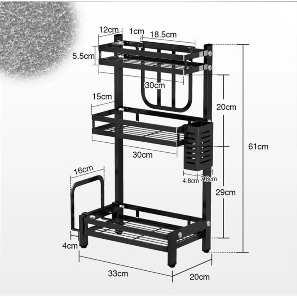 { Xả Kho } Kệ đựng Gia Vị 2 - 3 tầng. Kích thước: 2 tầng 33x20x43cm. - GiaDungAnhThu