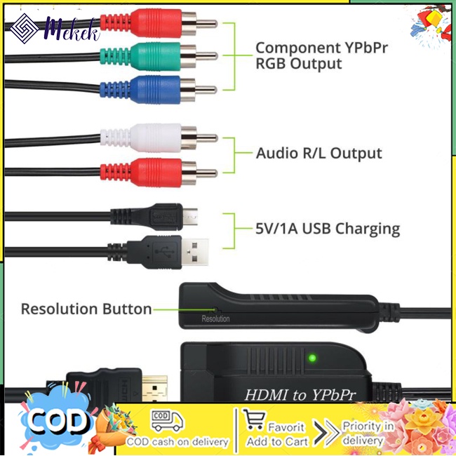 Cáp Chuyển Đổi hdmi Sang ypbpr-male rgb Đen | Shopee Việt Nam