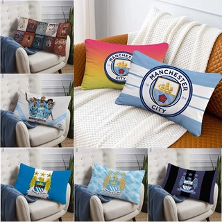 Câu Lạc Bộ Bóng Đá Manchester City Logo Hình Chữ Nhật Vỏ Gối Một Mặt In Hình Đệm Polyester Trang Trí Sofa Nhà (Không Có Lõi)