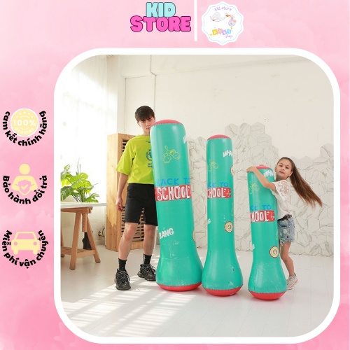 Bao trụ đấm bốc đấm bốc cho bé bộ boxing tự cân bằng cho bé cao 1m2 bơm hơi chất cao su tặng kèm bơm KIDSTORE