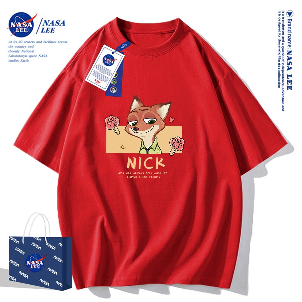 Nasa Áo Thun cotton Tay Ngắn Dáng Rộng Thời Trang Mùa Hè，Áo đôi nam nữ unisex 2024 Phong cách mới