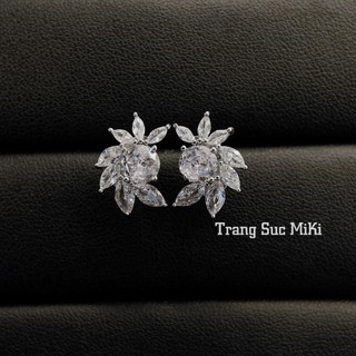 Bông tai đính đá sang chảnh đi tiệc Trang sức Miki