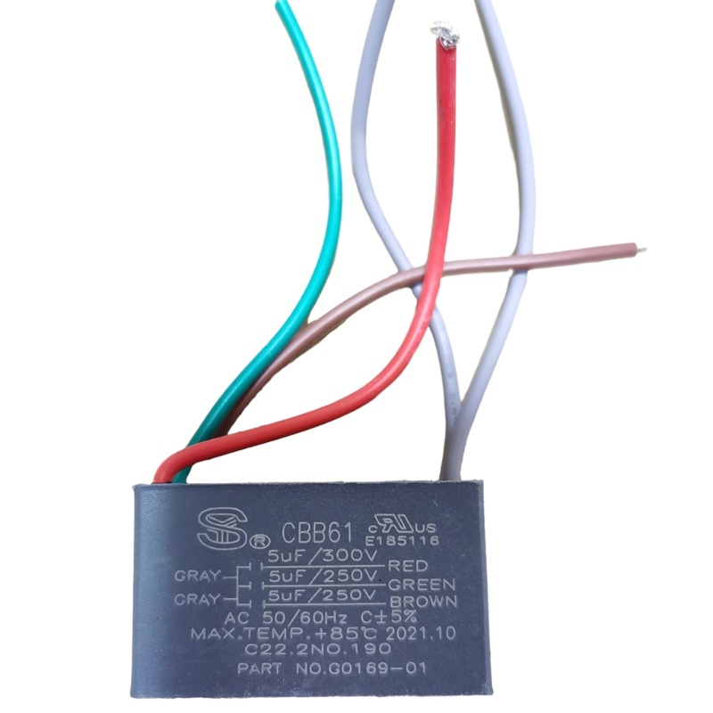 Trại CBB61 5 Dây 250V Quạt Trần Tụ Điện Quạt Điện Động Cơ Máy Phát Điện 50 60Hz