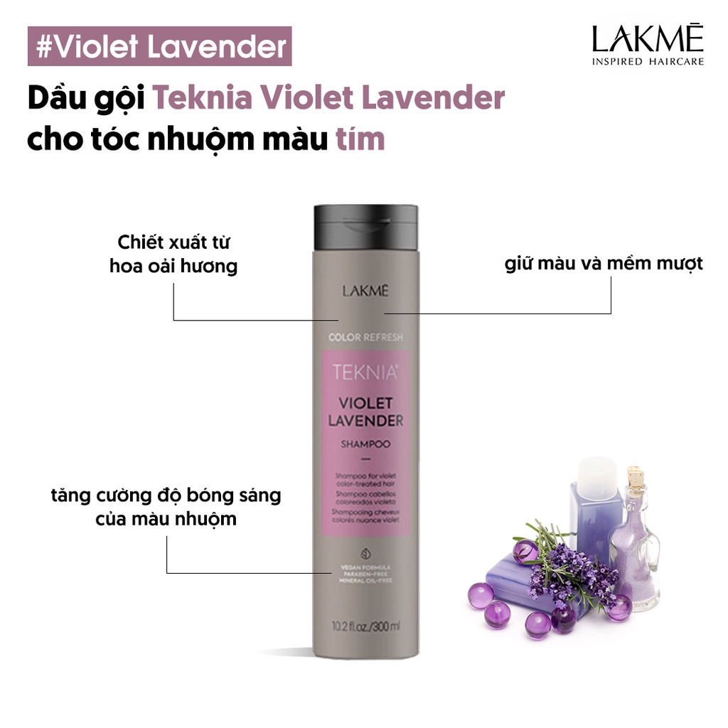 Dầu Gội Lakme Color Refresh Violet Cho Tóc Nhuộm Tím, Giữ Màu Tóc, Giúp Tóc Đều Màu 300ml | Shopee Việt Nam