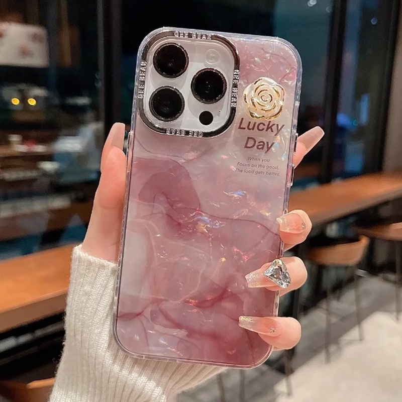 Ốp Điện Thoại Camellia Lập Thể Tương Thích Cho iPhone 17 Pro Max 17 Air 16 15 14 13 12 11 Pro Max Bảo Vệ Toàn Diện Vỏ Bảo Vệ Chống Sốc Họa Tiết Vỏ Acrylic