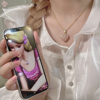 [PCWKKef] Vòng cổ hình trái tim Opal thời trang Vòng cổ pha lê dành cho nữ Cô gái Vòng cổ hoa hồng Phụ kiện trang sức Quà tặng Mới