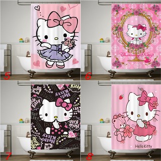 Hello Kitty Polyester Chống Thấm Nước Rèm Tắm Trang Trí Phòng Tắm Rèm Tắm Vải Có Móc