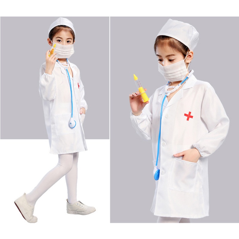 【14-40kg】Đồ Chơi Bác Sĩ, Sét Áo + Mũ Bác Sĩ, Y Tá Cho Bé Gái , Đồ Chơi Bác Sĩ Cho Bé Trai