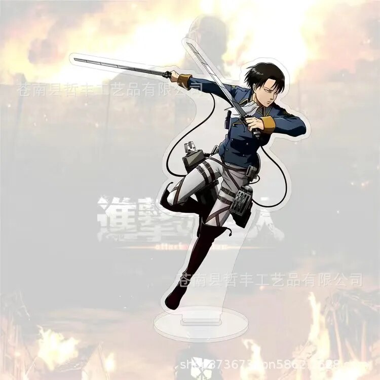 Mô hình Standee Hot Anime Attack on Titan Eren Jaeger k Levi Ackerman Erwin Smith Phụ kiện trang trí để bàn góc học tập