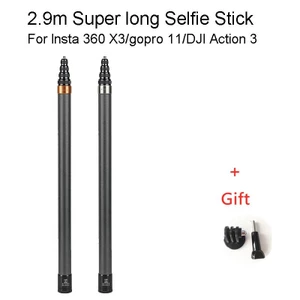 Gậy Selfie phiên bản mở rộng vô hình bằng sợi Carbon 290cm cho Insta360 X5 / X4 / X3 / Ace pro2 / GO3 / ONE X / ONE RS Phụ kiện cho gậy Selfie GoPro