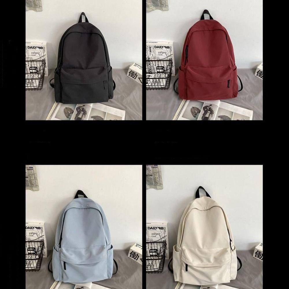 Ba lô đa năng YMIFI, Ba lô học sinh đi học sức chứa lớn không thấm nước, Túi máy tính Nylon hợp thời trang có thể giặt màu đen xám trắng đỏ Unisex