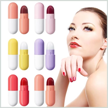 Set 6 Son Môi Mini Lâu Trôi Bền Màu Suốt 24 Giờ Thiết Kế Hình Viên Thuốc Độc Đáo