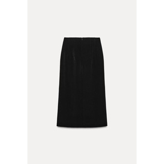 Váy Zara made in Morocco lưng cao Velvet đen khuy gold