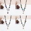 BTF Handmade Gốm Giọt Nước Choker Bohemian Phong Cách Dân Tộc Vòng Cổ Hạt Gốm