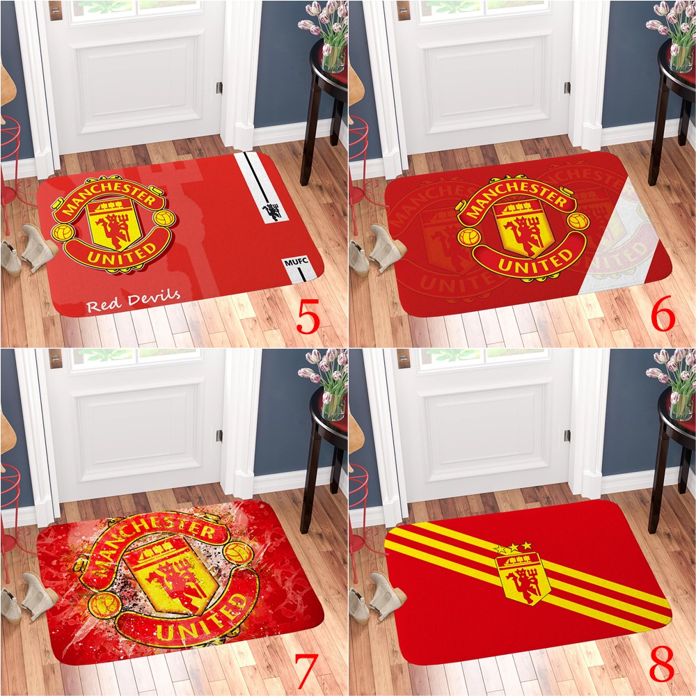 Thảm lót cửa chùi chân Chống Trượt Hình Câu Lạc Bộ manchester united (60x40cm)