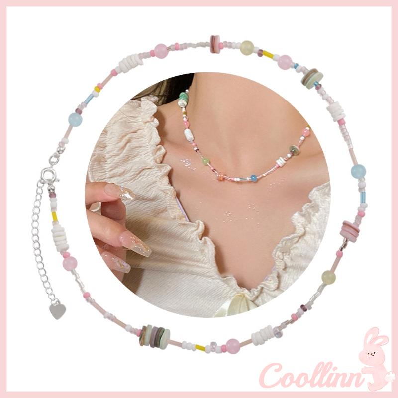 Coo Vòng Cổ choker Hạt Nhiều Màu Sắc Chất Liệu resin Thích Hợp Mặc Hàng Ngày