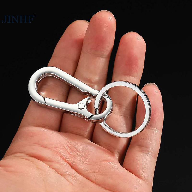 JINHF Nam Thép Không Gỉ Móng Ngựa Khóa Leo Móc Khóa Chống Mất Khóa Thời Trang Móc Khóa Trang Trí Ô Tô Quà Tặng HOT