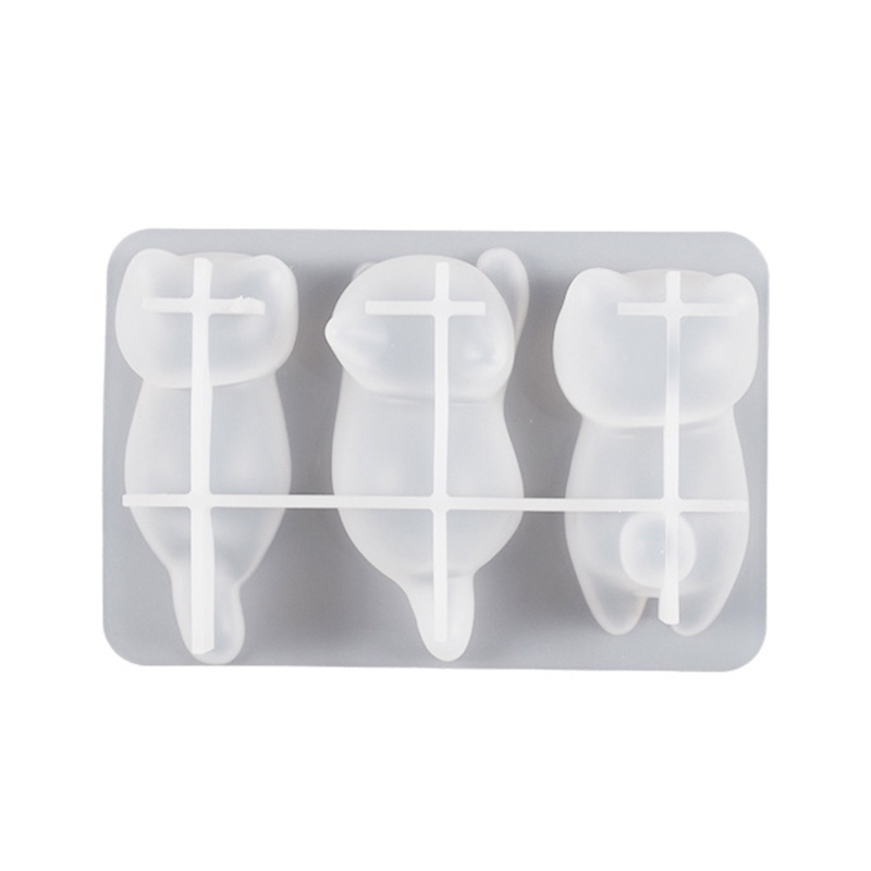 Flgo Khuôn silicone Làm Móc Khóa Thủ Công Hình Chú Mèo Nhỏ Đáng Yêu
