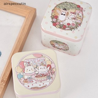 Airspecutin Hộp Kẹo Hoạt Hình Họa Tiết Gấu Niêm Phong Tốt Vintage Phục Sinh Cookie Tins EN