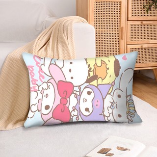 Hộp đựng gối hình chữ nhật nhân vật hoạt hình Sanrio Hello Kitty, Kuromi, Pompompurin, Melody Vỏ gối Polyester in một mặt Vỏ gối Sofa Trang trí nhà cửa (Không có lõi)