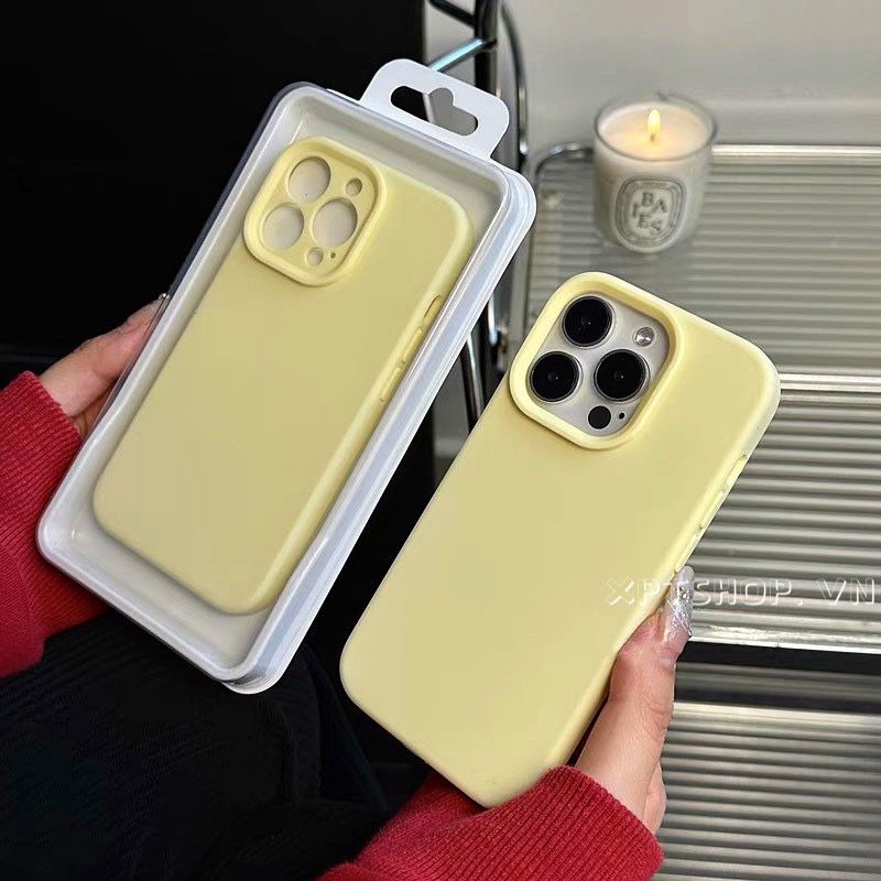 Ốp Điện Thoại Silicon Lỏng Màu Vàng Kem Đơn Giản Cho iPhone 17ProMax 16 15 14 13 12 11 Pro Max Bảo Vệ Toàn Diện Vỏ Mềm Bảo Vệ Chống Sốc