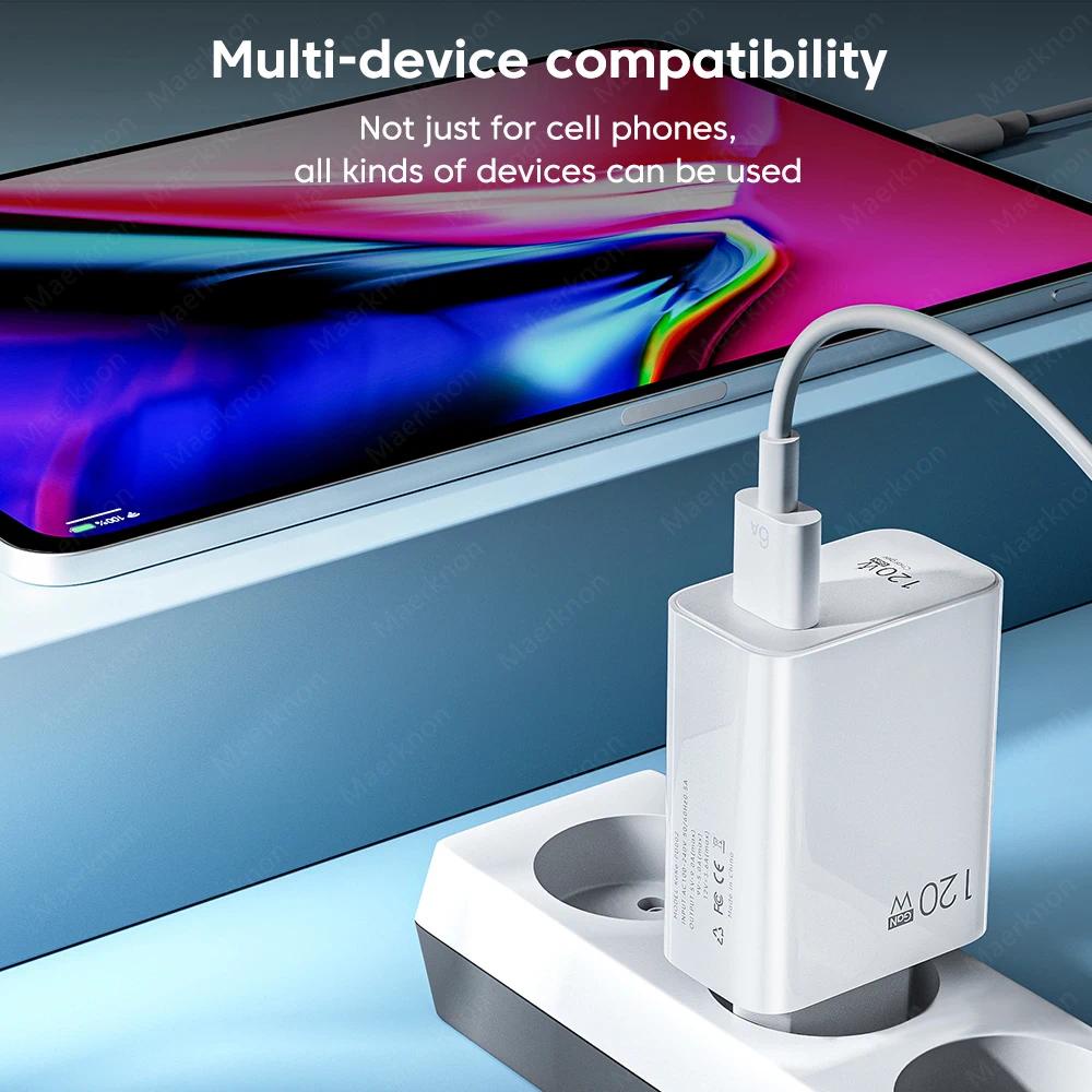 Ảnh Củ Sạc Nhanh Chuẩn eu es uk qc 5.0 120w Cho Điện Thoại xiaomi fonken 3