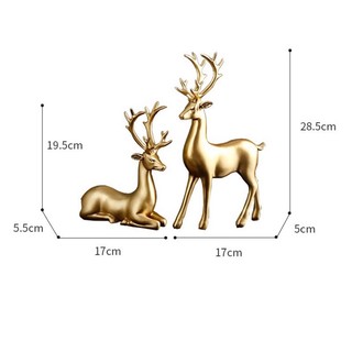 Cặp Hươu tài Lộc pha Lê chéo  Bunnies trang trí nội thất decor kệ tủ quà tặng khai trương Tân gia
