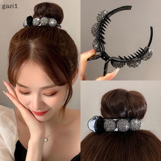 [gazi1] Kẹp Vuốt Tóc Nơ Kim Cương Giả Cho Nữ Thịt Viên Cố Định Dụng Cụ Tạo Kiểu Tóc Kẹp Tóc Phụ Kiện Tóc Đuôi Ngựa Kẹp Boutique
