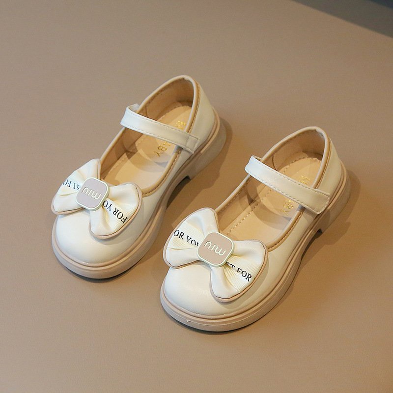 giày búp bê bé gái giày bệt cho bé da PU mềm êm chân chống trượt nơ xinh xắn size đại MG BABY đen trắng full box BB8808