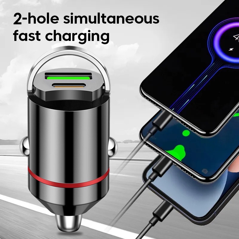 Pd + Cốc Sạc Nhanh usb mini Vô Hình 66w Đa Năng Cho Xe Hơi