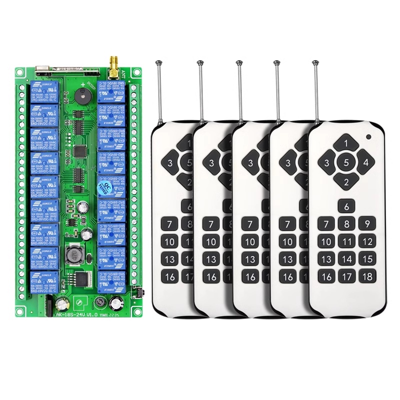 Bộ Điều Khiển Từ Xa 18 Kênh rf 433mhz 18 Phím Công Suất Cao Cho switch