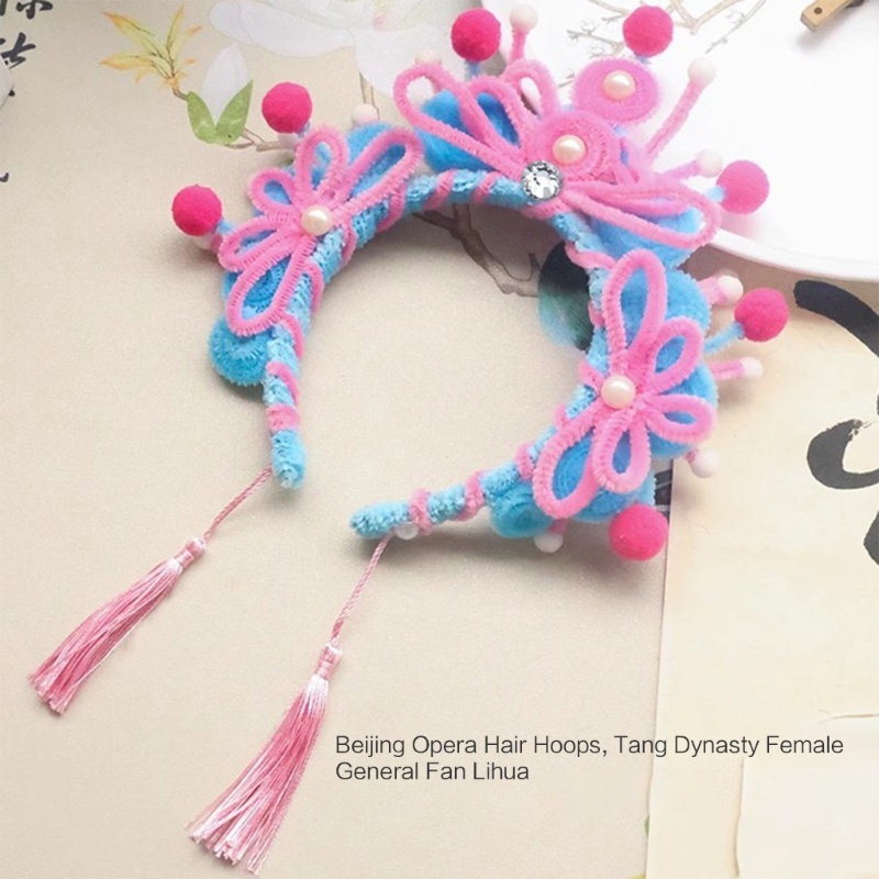 Fl Creative Hairband Craft Set dành cho bé gái Băng đô Opera Bắc Kinh có thể điều chỉnh