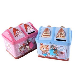 Két đựng tiền hình ngôi nhà - Két sắt mini tiết kiệm tiền cho bé (có khóa)