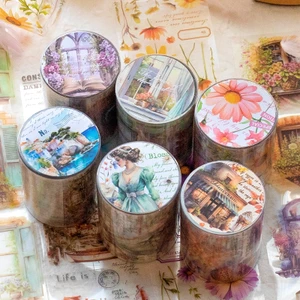 Bộ Băng Keo Giấy Washi Chống Thấm Nước 50mm * 2m Dùng Trang Trí Sổ Tay