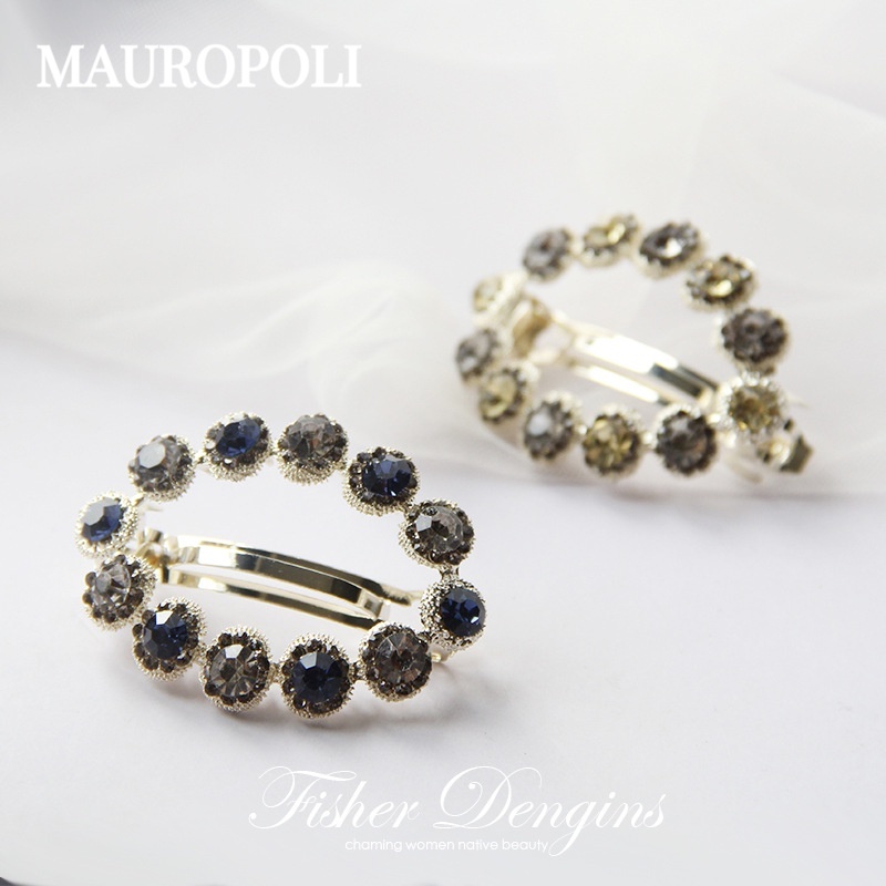 Mauropoli Kẹp Tóc Nữ Ngọc Trai, Kim Cương Giả, Nửa Buộc, Đơn Giản, Tinh Tế, Top Kẹp Ngang