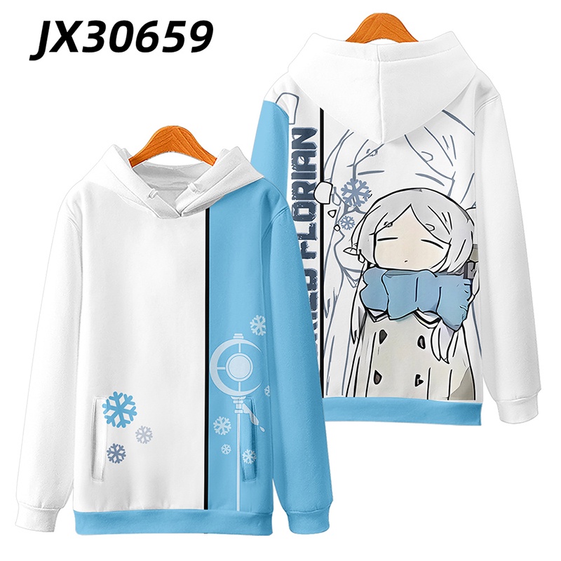 Frieren Beyond Journey 's End Áo Khoác Anime Áo Cosplay Unisex Dài Tay Top Cổ Tròn 3D Chui Đầu Plus Kích Thước