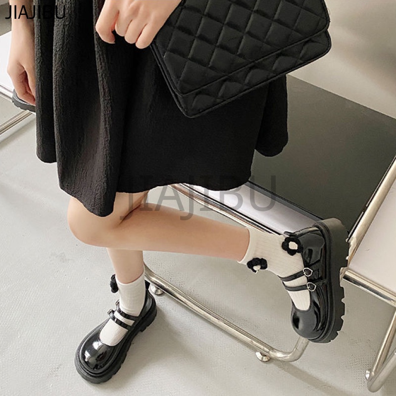 Size 35-46 Giày Nữ Cỡ Lớn Giày Lolita Đồng Phục JK Nhật Bản 45 Korean Fashion Round Toe Platform Mary Jane Shoes 44 Giày Da Cosplay Phong Cách Đại Học 43 Black Doll Shoes 42 Giày Công Chúa Nơ Xinh Xắn Giày Mũi To Chống Trượt Kiểu Pháp Giày Đi Học Màu Đen