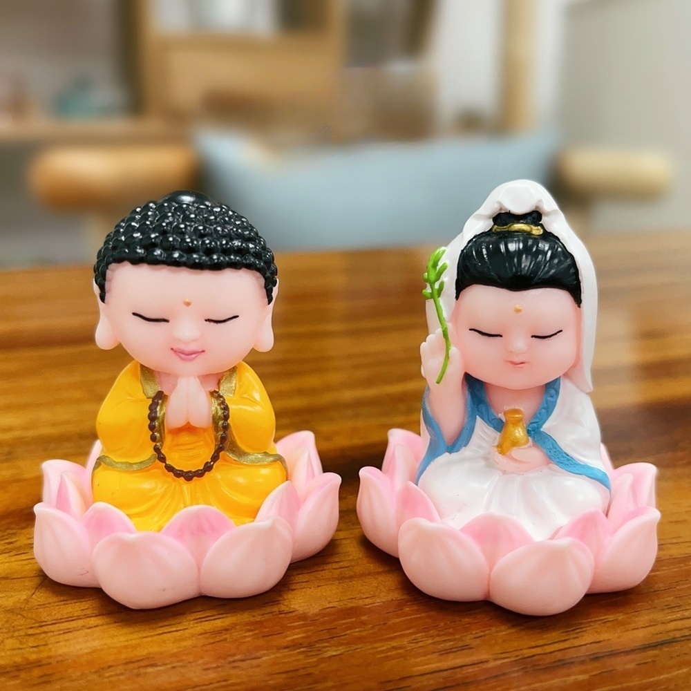 [Featured] Tượng Thần Tài Năm Mới - Tượng Phật Quan Âm Dễ Thương - Tượng Nhỏ Bằng Nhựa Resin Để Bàn Trang Trí Nhà Cửa / Văn Phòng