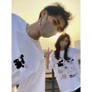 HIIXIIVI Thương Hiệu Mới Áo Thun Unisex Cotton Tay Ngắn Cổ Tròn In Độc Đáo Baggy Cặp Đôi