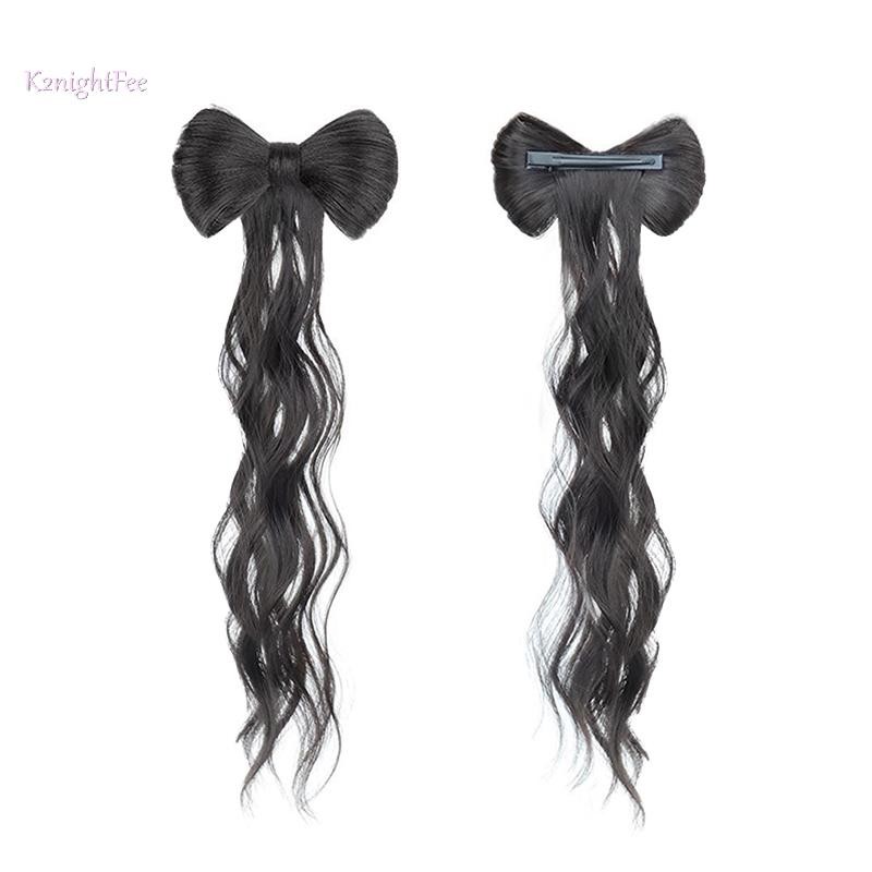 K2nightfee Tổng Hợp Nơ Bun Chignon Với Xoăn sel Chịu Nhiệt Tự Nhiên Giả Phụ Kiện Tóc Lông Tơ Nơ Tóc Giả Dụng Cụ Tạo Kiểu VN