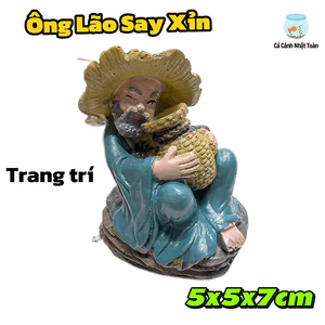 Ông Lão Say Xĩn Trang Trí Bể Cá Cảnh, Tiểu Cảnh, Non Bộ (5x5x7cm)