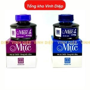 Combo 6 lọ Mực lọ Hồng Hà màu tím dành cho bút máy dung tích 60ml