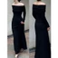 Đầm váy nữ thu đông dáng dài thiết kế trễ vai ôm body tôn dáng phong cách sexy quyến rũ XIMIMI SP238