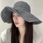Mũ xô YRBWD, Mũ câu cá nơ chống nắng, Mũ ngư dân chống tia cực tím có thể điều chỉnh sọc mùa hè