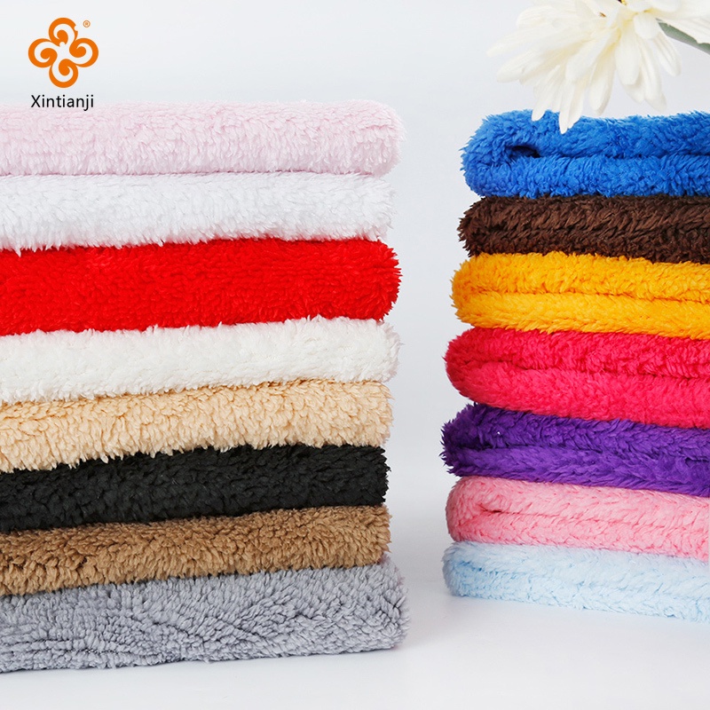 Mềm Mại Màu Sắc Nguyên Chất Trắng Lambswool Mùa Đông Sang Trọng Vải Lót Lót Vải Ảnh Nền Vải Nửa Mét Handmade Tự Làm Vải
