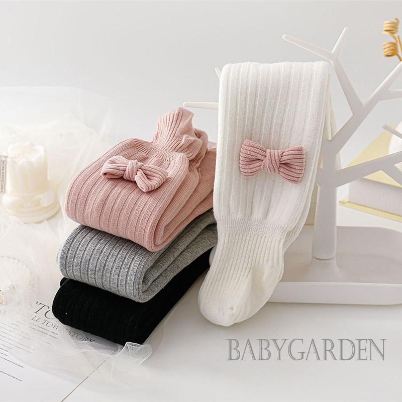 Quần Tất Đan Len Co Giãn Đính Nơ Cho Bé Gái 6 Tháng-10 Tuổi