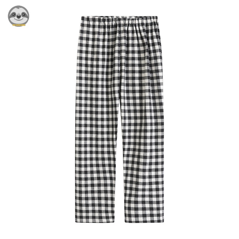Quần Pijama Vải flannel / cotton Kẻ Sọc Caro Phong Cách muji Nhật Bản Mặc Ở Nhà / Ngoài Trời Cho Nam Và Nữ