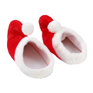 DE Đáng Yêu Giáng Sinh Ông Già Noel Dép Lễ Hội Màu Đỏ Hoạt Hình Dép Mùa Đông Ấm Áp