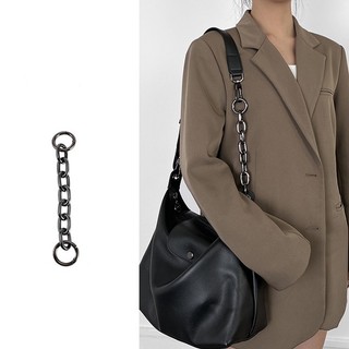 Dây xích nối dài cho Longchamp hobo, dây đeo vai/nách, phụ kiện túi xách nữ, màu đen súng
